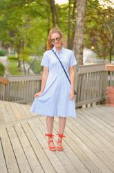 The Scalloped Shirt Dress & Hello Monday Linkup