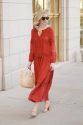 Boho Red Maxi Dress + Link Up