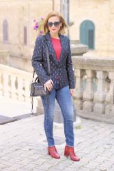 Must have jackets for Fall: lipstick print blazer