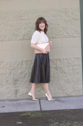 Pleated Leather Skirt