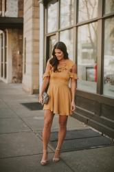 Gold Ruffle Dress