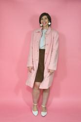 The Sweetest Outfit: Pastel Stripes & A Pink Vintage Coat