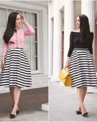 How To Wear A Striped Skirt Two Ways