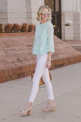 Mint for Spring – The Cutest Eyelet Top!