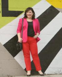 What I Wore: Red with Pink