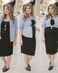 Bump Style: Three Chambray Shirt Pregnancy Outfits