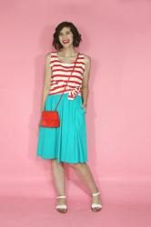 Getting Some Color This Summer: A Red & Aqua Outfit Idea