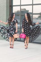 Polka Dots + Floral | Eliza J Wrap Dresses For Fall