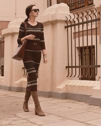 Winter stripes dress