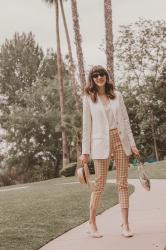 A Spring Outfit Featuring Who What Wear Gingham Pants + Link Up