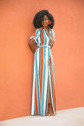 Striped Maxi Shirtdress