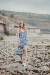 A China Blue Floral Playsuit Outfit