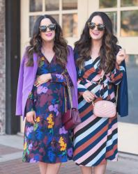 Fall Sister Style Staples: Wrap Dresses + Colorful Blazers