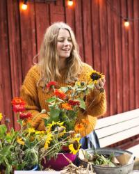 Höstsöndag på Gotland med rosmarinpizza och ekoblommor