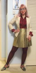 Three-Fer! Festive Gold and Wine; Purple Sparkle at Fluevog; PANK Armour