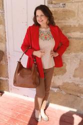 How To Wear Camel with Red and Leopard Print