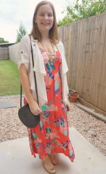 Kmart Floral Dresses With Amerii Circle Straw Bag