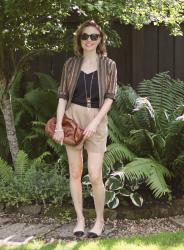 Can I wear shorts over 40? • Beige, Black and Brown Summer Outfit