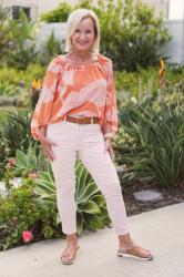 Cool and Chic Chiffon Floral Top Look