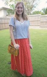 Weekday Wear Link Up: Striped Tops and Printed Maxi Skirts