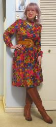 Funky Friday: Puzzle Dress Hemmed and Caramel Clarks Flashback