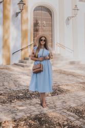 Baby blue dress; with Plushe.