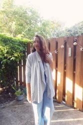 Breton Stripe Knit Wrap Jacket