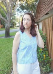 Refashioned Dress Shirt One Seam Blouse