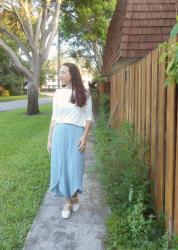 White Mandy Tee and Seaglass Tulip Pant