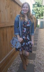 Floral Dresses, Denim Jackets And Knee High Boots