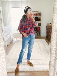 September Anthropologie Try On | Plaid, Denim & More