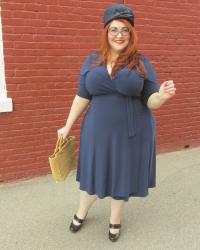 Wardrobe Essentials!  My review of the Kiyonna Essential Wrap Dress in Nouveau Navy