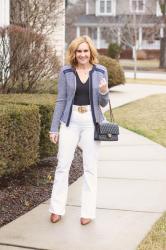 Spring Style Spectacular with a Tweed Blazer and White Jeans