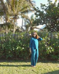 Vogue 1914 Teal Asymmetrical Tunic and Drawstring Pant