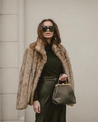 Faux fur and silk