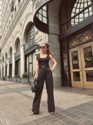 Bow Tank for $12 + All Black Monochromatic Outfit