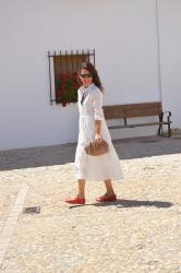 WHITE DRESS & RED BALLERINES