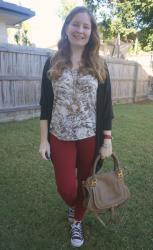 Brown Printed Tanks With Colourful Jeans and Chloe Bags