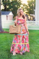 Summer Brights (Tropical Dress + Pink Rick Rack Set)