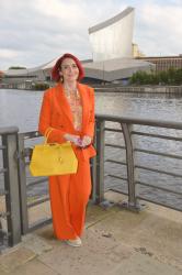 Neon Orange Trouser Suit + Style With a Smile Link Up