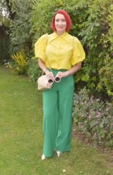 Yellow Puff Sleeve Blouse + Style With a Smile Link Up