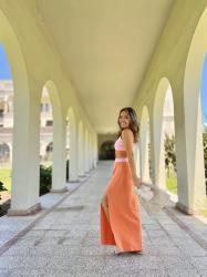 Orange and Pink Summer Two Piece Set For Under $40