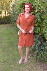 Rust Shirt Dress + Style With a Smile Link Up