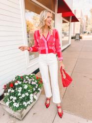 Amazon Pink and Red Cardigan