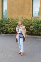 Fall Style: Button-up Shirt + 90's Style Jeans