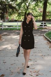 LITTLE BLACK DOUBLE BREASTED DRESS