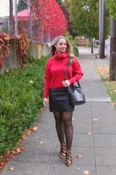 Fall Style: Leopard Booties + Red Cropped Sweater