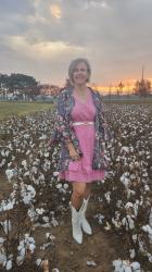 Dress and Kimono with White Western Boots