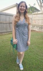 Wrap Dresses, Converse and Green Mini 5-Zip Bag