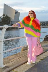 Rainbow Faux Fur Coat + Style With a Smile Link Up